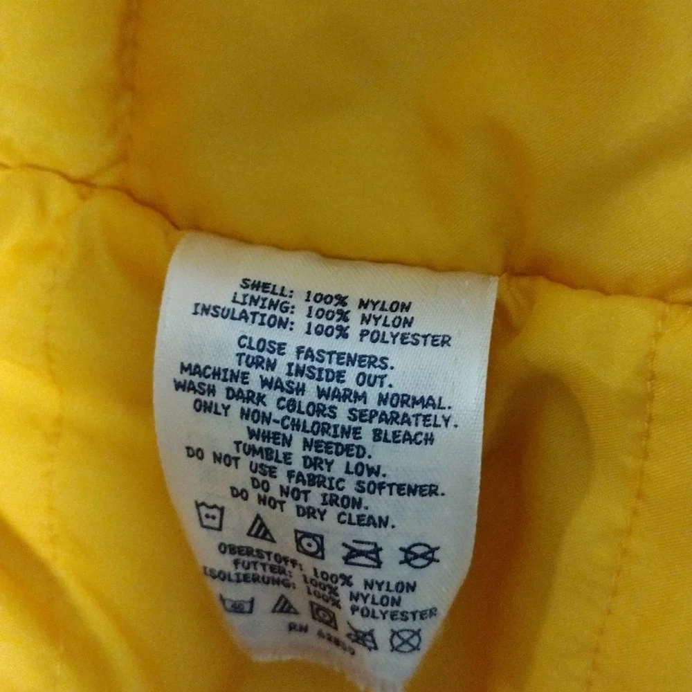 Lands End Kid's Medium 10-12 Winter Ski Coat Jacket "Grow a Longs" Red Yellow - Picture 7 of 9
